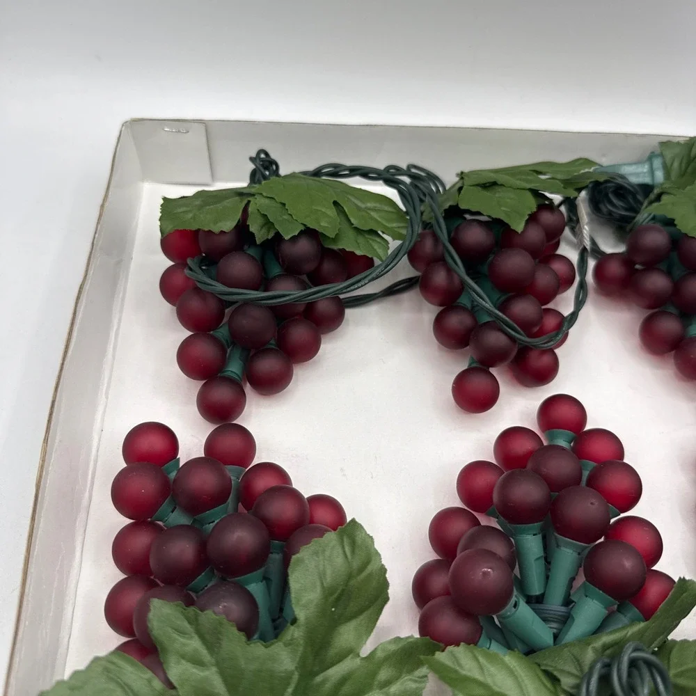 Costco Red Grape Cluster Lights Indoor Outdoor 7.5ft Red Vineyard String Lights